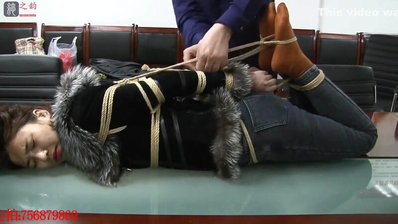 Asian Hogtied In Jacket